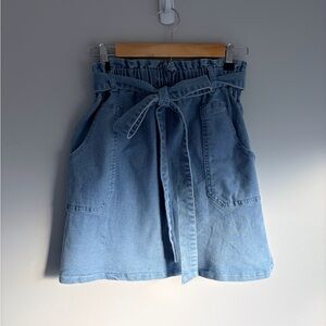 Blue Denim Skirt with Belt